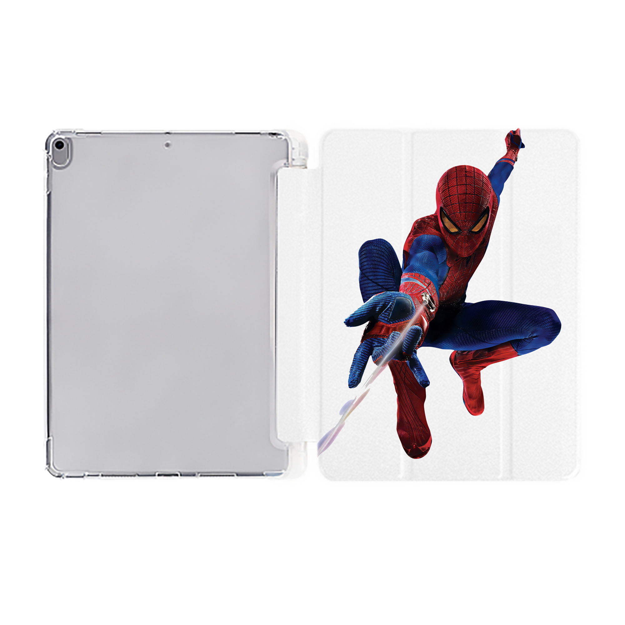 （画像用） Spider Man スパイダーマン IPad ケース ペン収納付き 三つ折りスタンド PUレザー×シリコン 対応機種9.5/10.5/10.9インチ